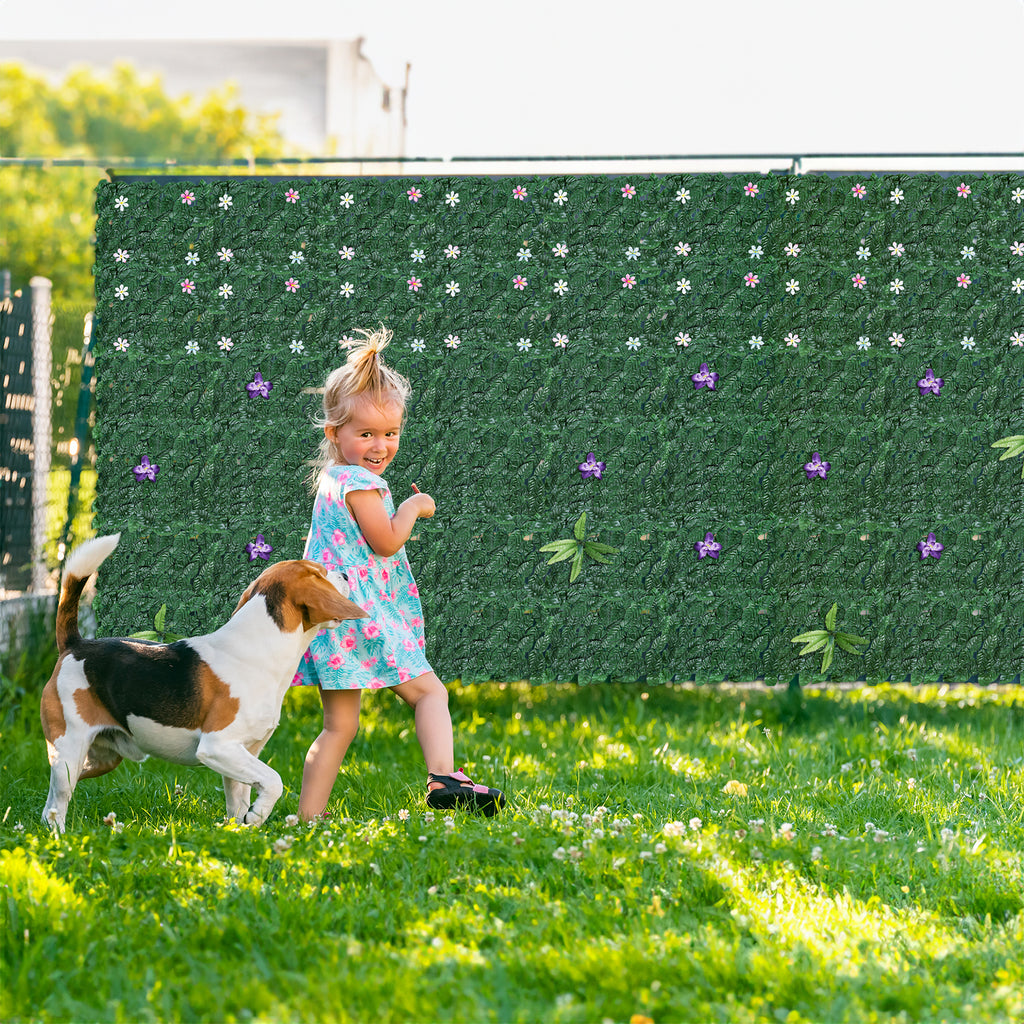 91inch x 46inch Artificial Evergreen Ivy Privacy Fence - Faux Vine Panel for Wall Decor & Backyard Privacy
