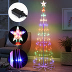 6' Animated LED Outdoor Christmas Tree - Multicolor Lightshow Cone Tree with Topper Star
