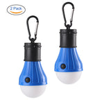 2-Pack Portable LED Camping Tent Lantern Bulbs with Carabiner Clips