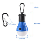 2-Pack Portable LED Camping Tent Lantern Bulbs with Carabiner Clips