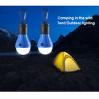 2-Pack Portable LED Camping Tent Lantern Bulbs with Carabiner Clips