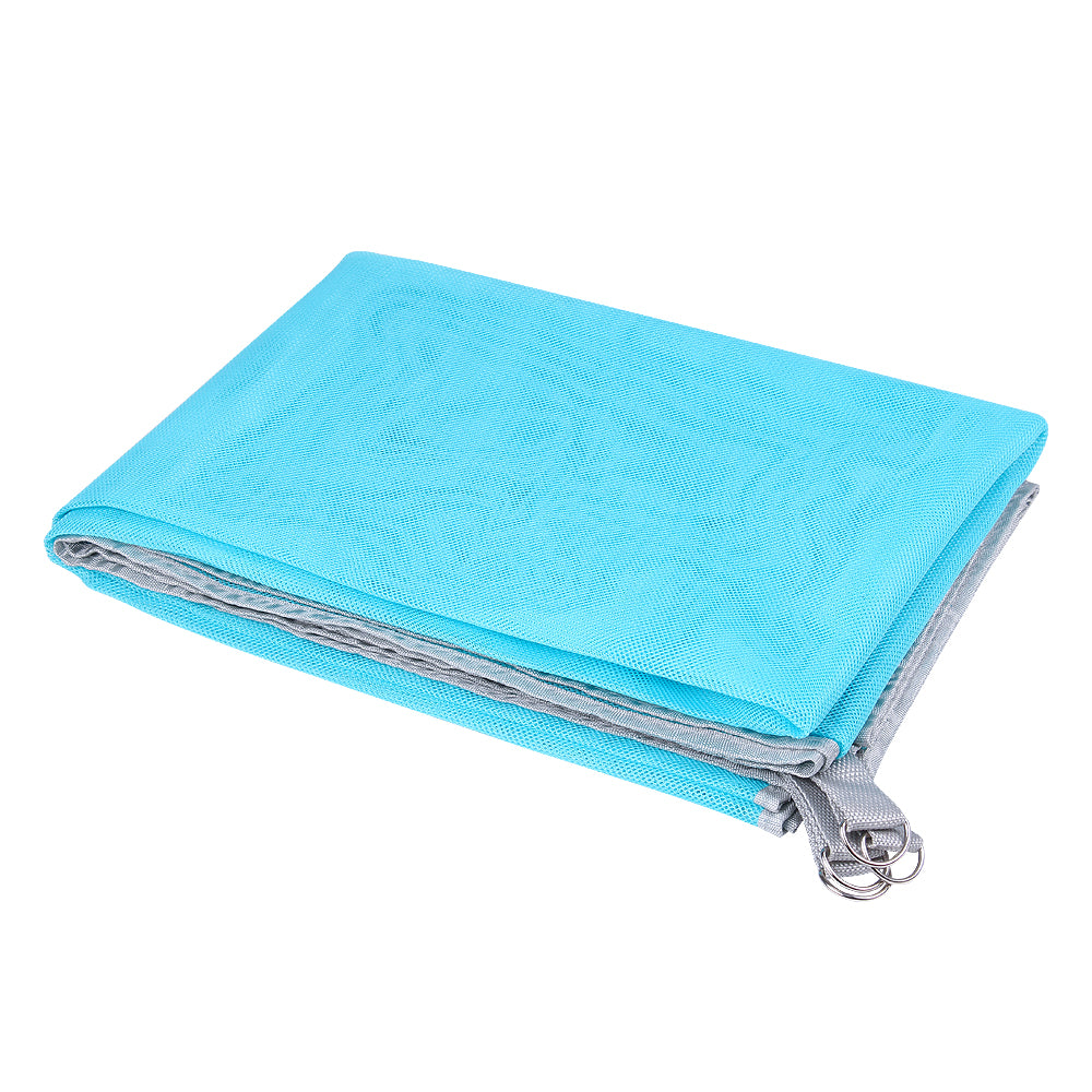 79inch x 57inch Foldable Sand-Proof & Water-Resistant Beach Blanket - Blue