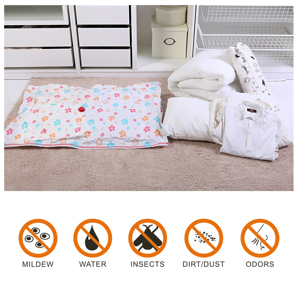 8-Pack Reusable Vacuum Storage Space Saver Bags with Hand Pump (32inch x 43inch)
