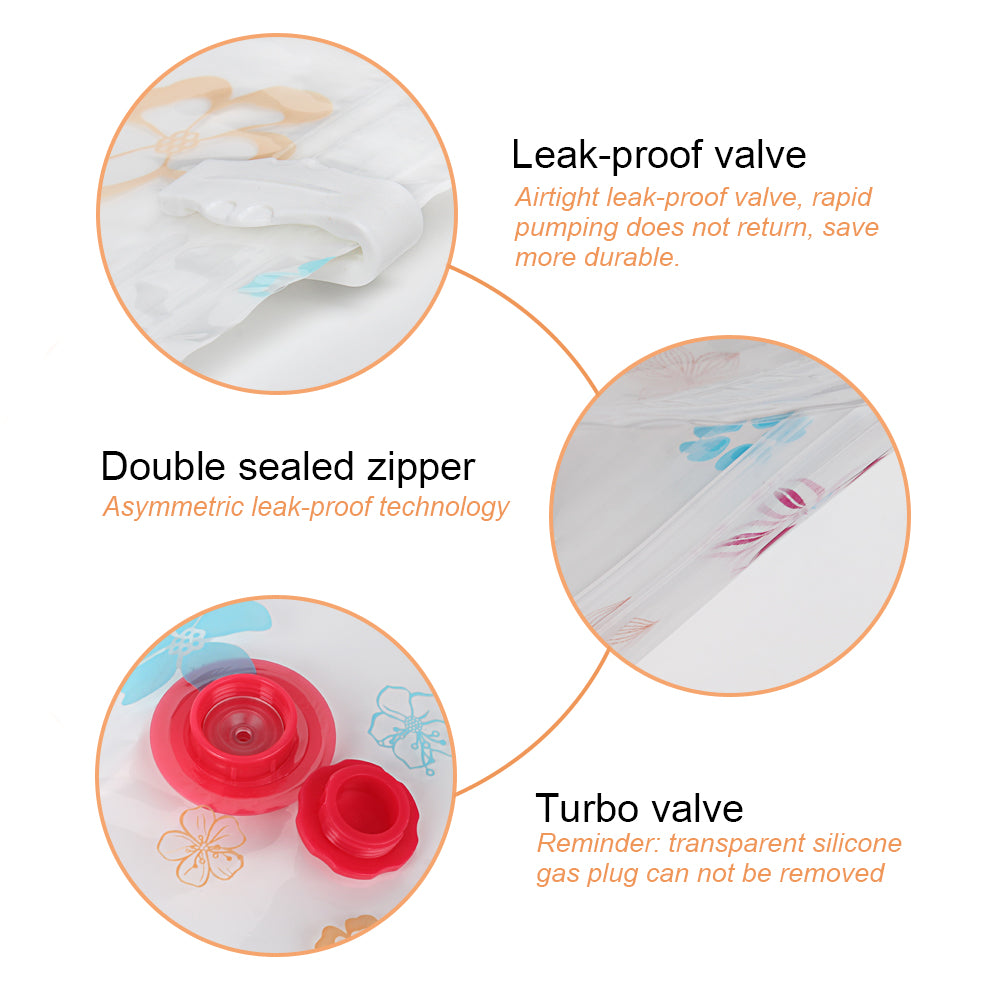15-Pack Assorted Reusable Vacuum Compression Storage Bags with Hand Pump