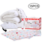 15-Pack Assorted Reusable Vacuum Compression Storage Bags with Hand Pump