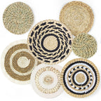 7-Piece Boho Woven Wall Decor Set, Round Circular Seagrass Wall Hanging Art for Living Room & Bedroom
