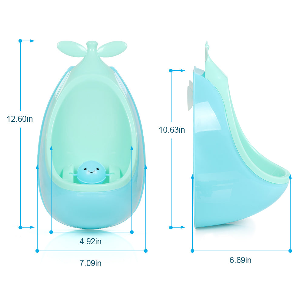 Cute Boys' Stand-Up Potty Training Urinal with Leakproof Design (Green/Blue)