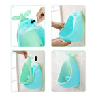 Cute Boys' Stand-Up Potty Training Urinal with Leakproof Design (Green/Blue)