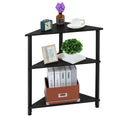 3-Tier Corner Shelf Stand, Triangle Side Table for Small Spaces, Floating Style Display Rack for Home