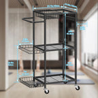 Home Gym Storage Rack - Dumbbell, Yoga Mat & Workout Equipment Organizer with Hooks