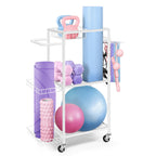 Home Gym Storage Rack - Dumbbell, Yoga Mat & Workout Equipment Organizer with Hooks