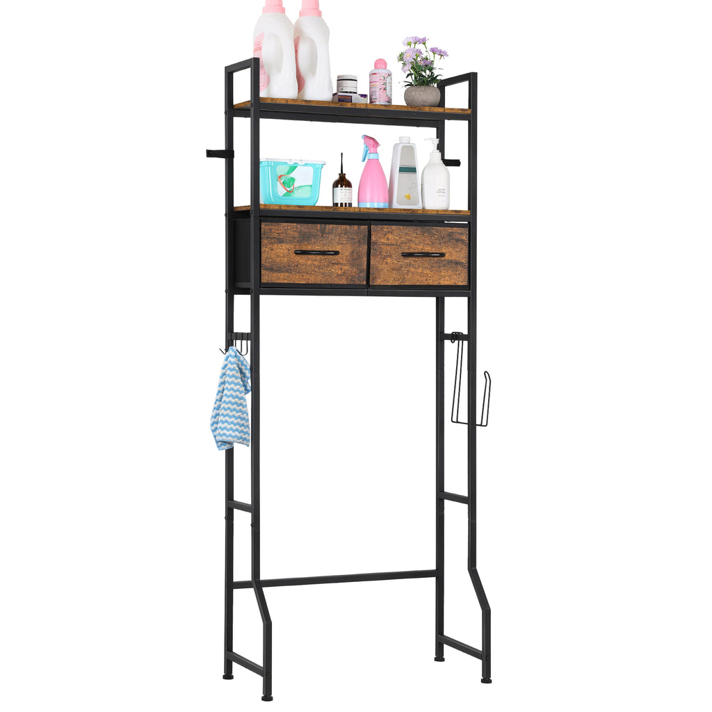 Over The Toilet Storage Cabinet - Freestanding Bathroom Organizer with Drawer