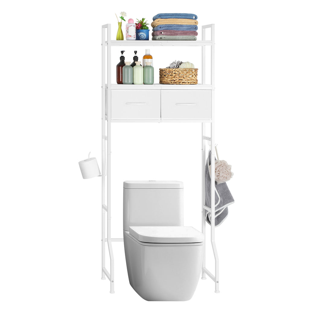 Over The Toilet Storage Cabinet - Freestanding Bathroom Organizer with Drawer
