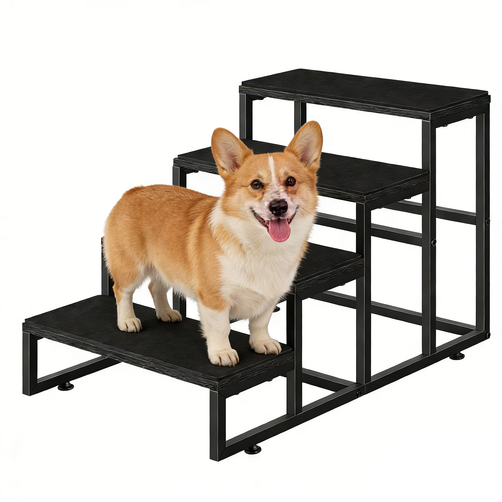 4-Tier Dog Stairs for High Beds & Couch, Non-Slip Pet Steps for Small to Large Dogs & Cats, Portable Ramp