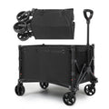 Heavy Duty Collapsible Folding Wagon, 120L Large Capacity Utility Cart with 220LBS Load, Portable Beach Cart