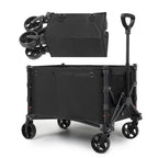 Heavy Duty Collapsible Folding Wagon, 120L Large Capacity Utility Cart with 220LBS Load, Portable Beach Cart