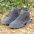 Men's Gray Hiking Boots - Outdoor Trekking Shoes, Breathable Anti-Slip Hiking Shoes, Durable Walking & Camping Footwear, Comfortable Trail Shoes