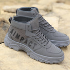 Men's Gray Hiking Boots - Outdoor Trekking Shoes, Breathable Anti-Slip Hiking Shoes, Durable Walking & Camping Footwear, Comfortable Trail Shoes