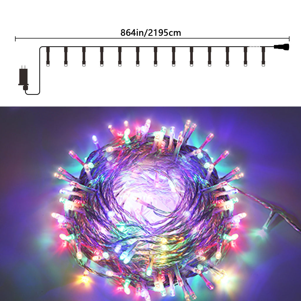 72FT 200 LED Fairy String Lights with 8 Lighting Modes Plug in Twinkle String Lights Waterproof for Indoor Outdoor Bedroom Yard Proposal Wedding Party Decor