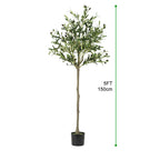 5FT Artificial Olive Tree with Natural Wood Trunk - Realistic Faux Plant with Fruits for Bedroom & Home