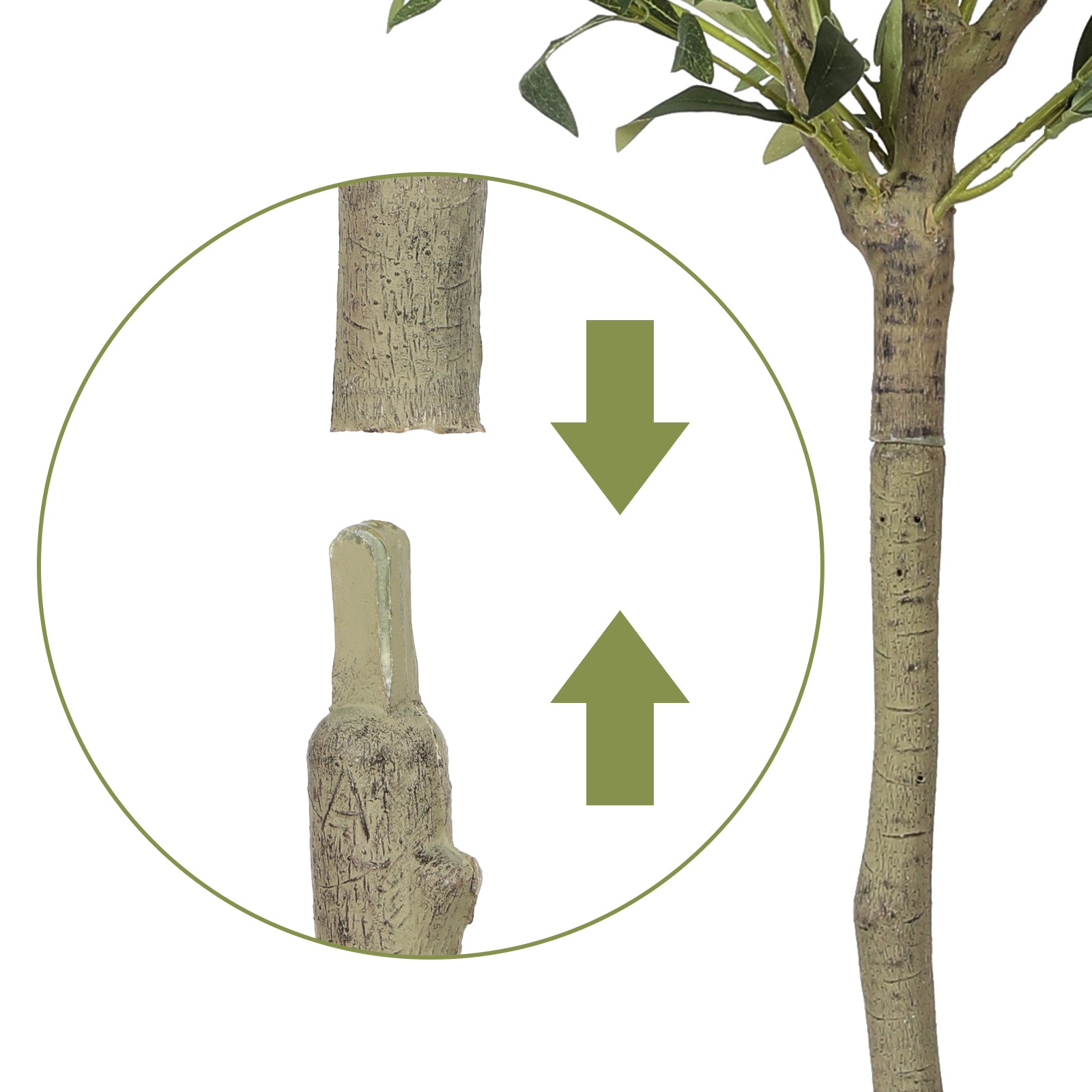 5FT Artificial Olive Tree with Natural Wood Trunk - Realistic Faux Plant with Fruits for Bedroom & Home