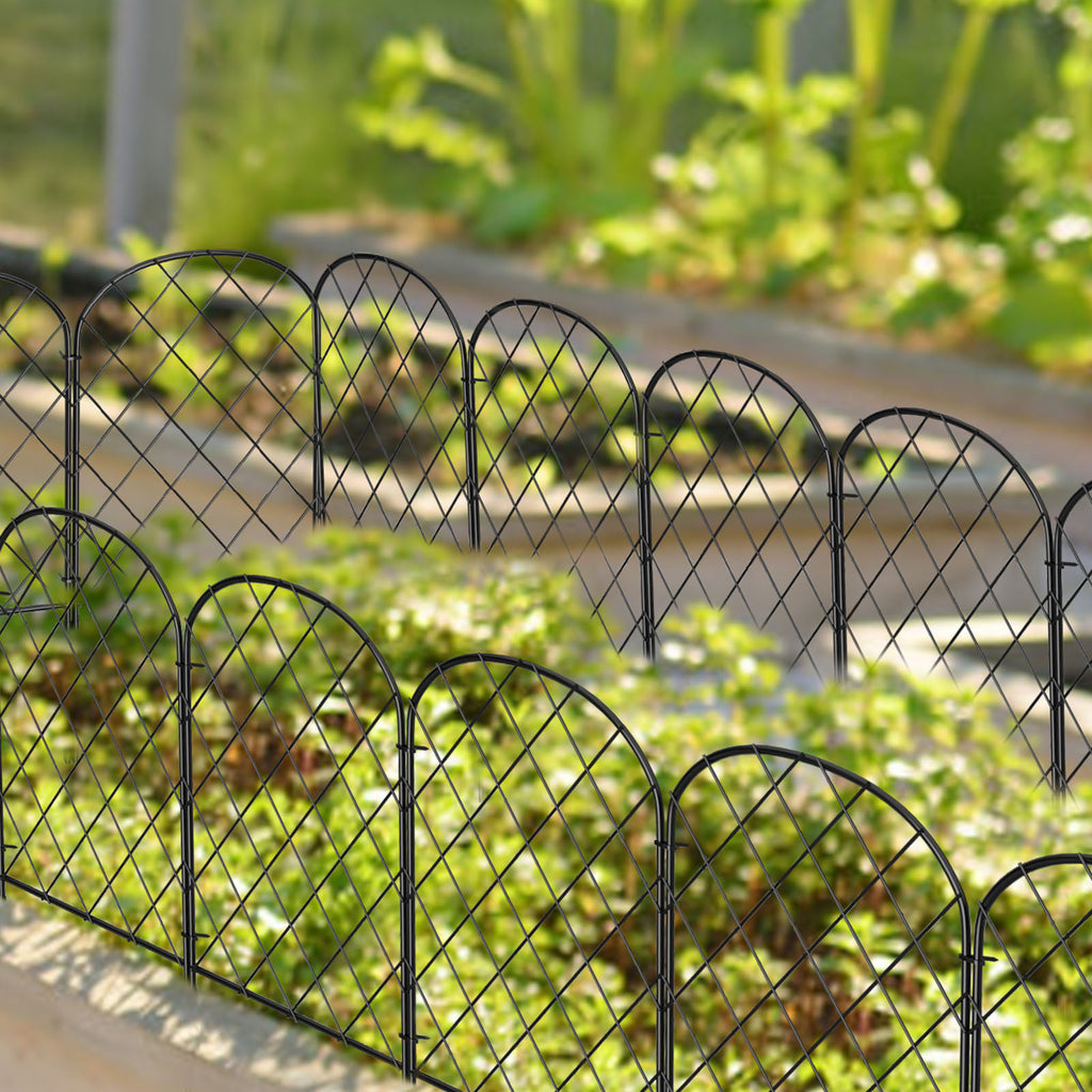 10-Pack Arched Garden Fence Border, 24"H x 10ft L Rustproof Metal Wire Sectional Edging for Yard