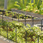 10-Pack Arched Garden Fence Border, 24"H x 10ft L Rustproof Metal Wire Sectional Edging for Yard