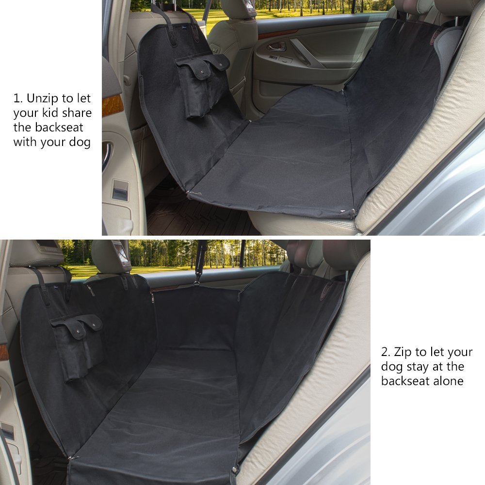 Waterproof Dog Seat Cover Hammock, Scratch-Proof Nonslip Pet Back Seat Protector for Cars, Trucks & SUVs