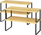 4-Piece Premium Kitchen Cabinet Shelf Risers â€“ Expandable Pantry & Countertop Storage Solution