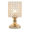 Elegant Small Crystal Gold Desk Lamp, Modern Bedside Nightstand Lamp for Kids' Room & Living Room