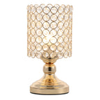 Elegant Small Crystal Gold Desk Lamp, Modern Bedside Nightstand Lamp for Kids' Room & Living Room