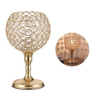 Spherical Gold Crystal Desk Lamp, Elegant Decorative Bedside Lantern Night Light for Dresser & Hallway