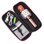 Rose Gold Bluetooth Karaoke Microphone Handheld Wireless Mic Speaker Portable Singing Microphone for Home Party