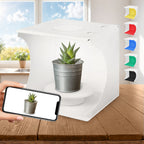 9" Pro Photography Light Box with 360Â¡Ã£ Electric Turntable, Foldable Photo Studio Kit with 6 Backdrops