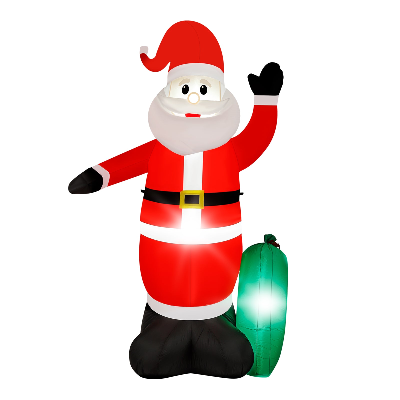 8FT Christmas Inflatable Santa Claus with Waving Hand & Built-in LEDs, Blow Up Outdoor Holiday Decor