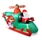 8.5FT Christmas Inflatable Santa Helicopter with Elf, Weatherproof Outdoor Xmas Decor with LED Lights