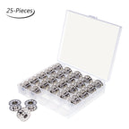 25 Pcs Metal Sewing Machine Bobbins with Case, Stainless Steel Coils for Most Household Sewing Machines