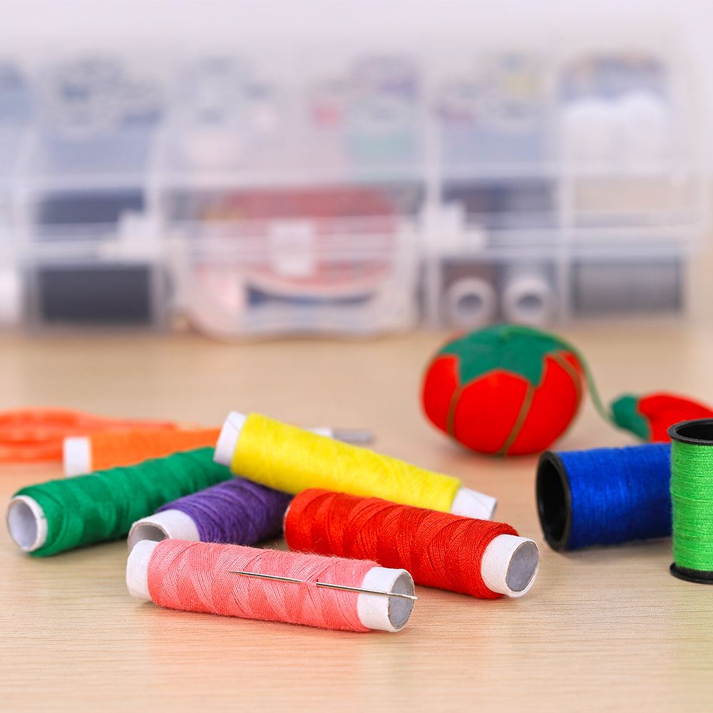 Complete Household Sewing Thread Set, All-Purpose Polyester Threads with Portable Storage Case