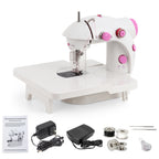 Mini Electric Portable Sewing Machine for Beginners, 2-Speed Double Thread Mending Machine with Foot Pedal