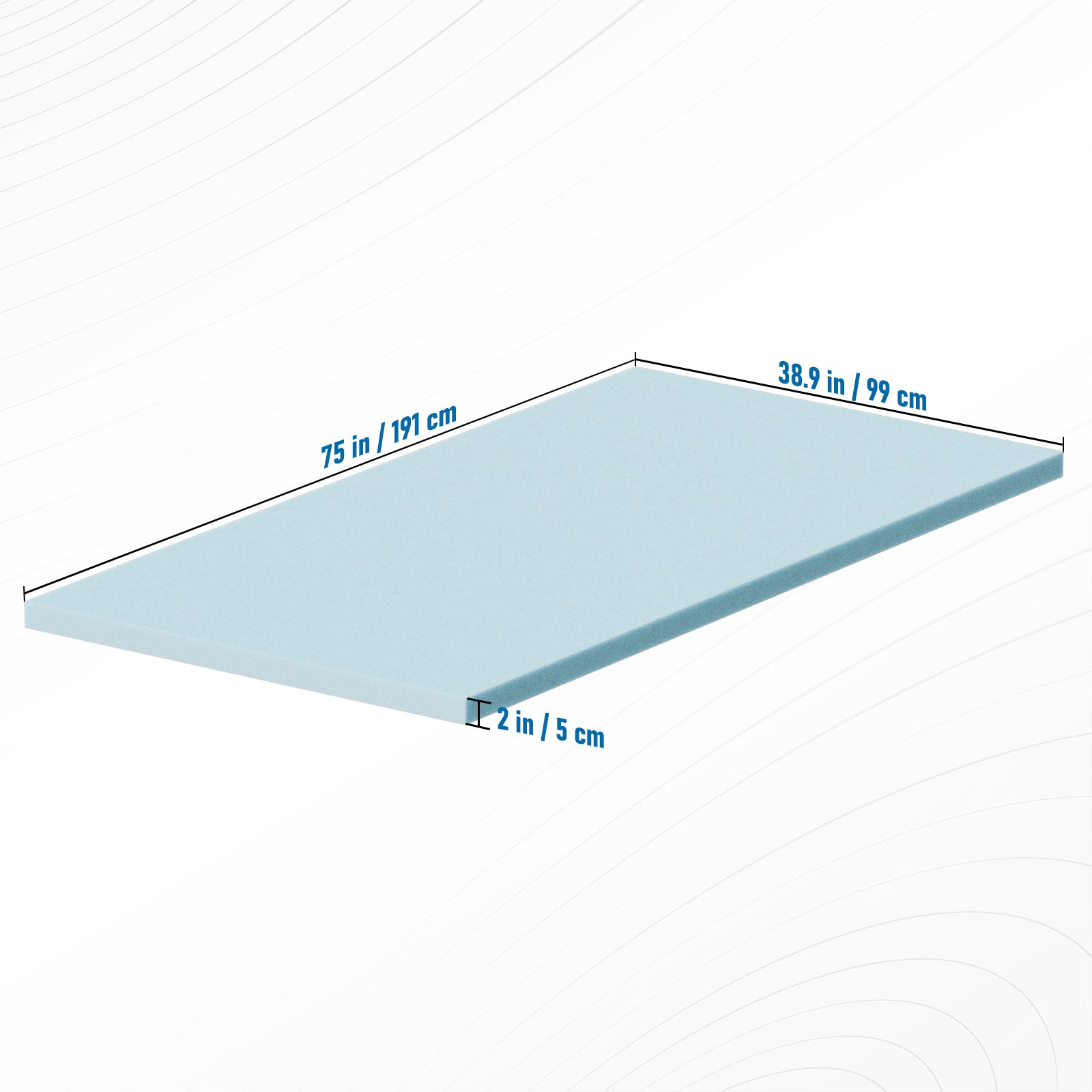 Twin XL 2 Inch Gel Memory Foam Mattress Topper -  With Washable Cover, Ideal for Home & College Dorms, Available in Twin/Full/XL Sizes