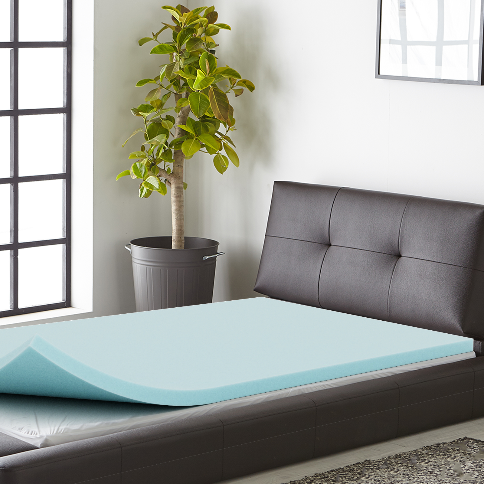 Twin XL 2 Inch Gel Memory Foam Mattress Topper -  With Washable Cover, Ideal for Home & College Dorms, Available in Twin/Full/XL Sizes