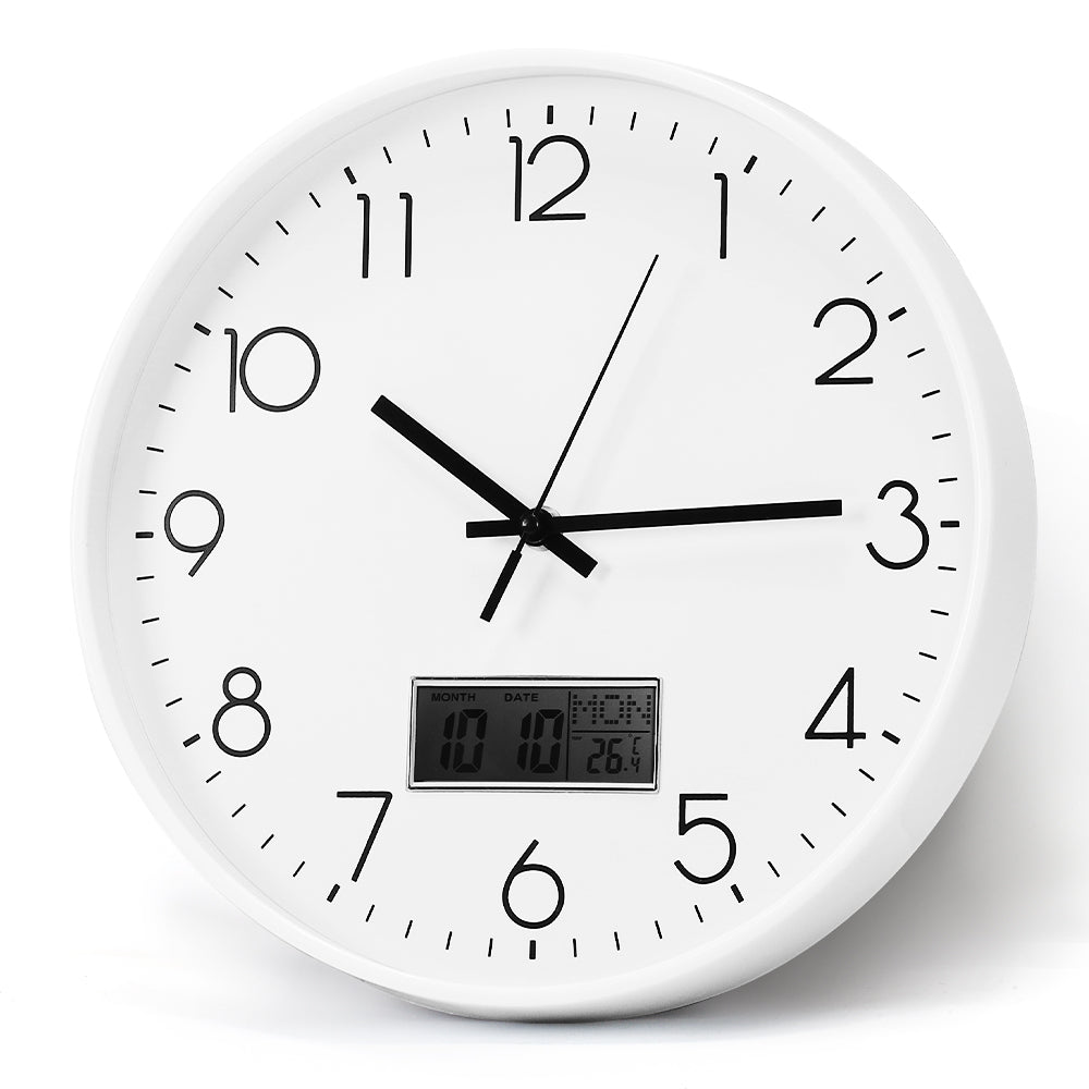 12 Inch Rose Gold Silent Wall Clock - Modern Minimalist Non-Ticking Clock for Living Room, Bedroom, Kitchen, Battery Operated, Large Easy-to-Read Display