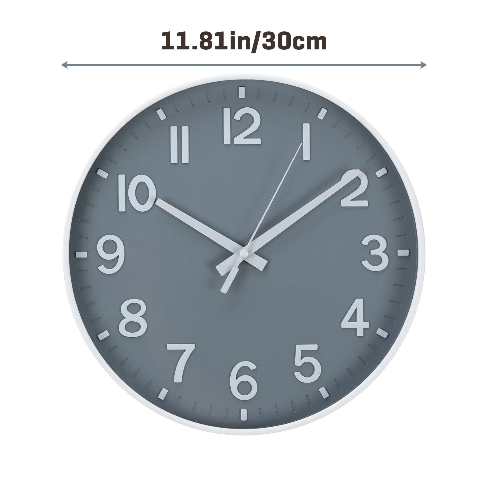 12 Inch Rose Gold Silent Wall Clock - Modern Minimalist Non-Ticking Clock for Living Room, Bedroom, Kitchen, Battery Operated, Large Easy-to-Read Display