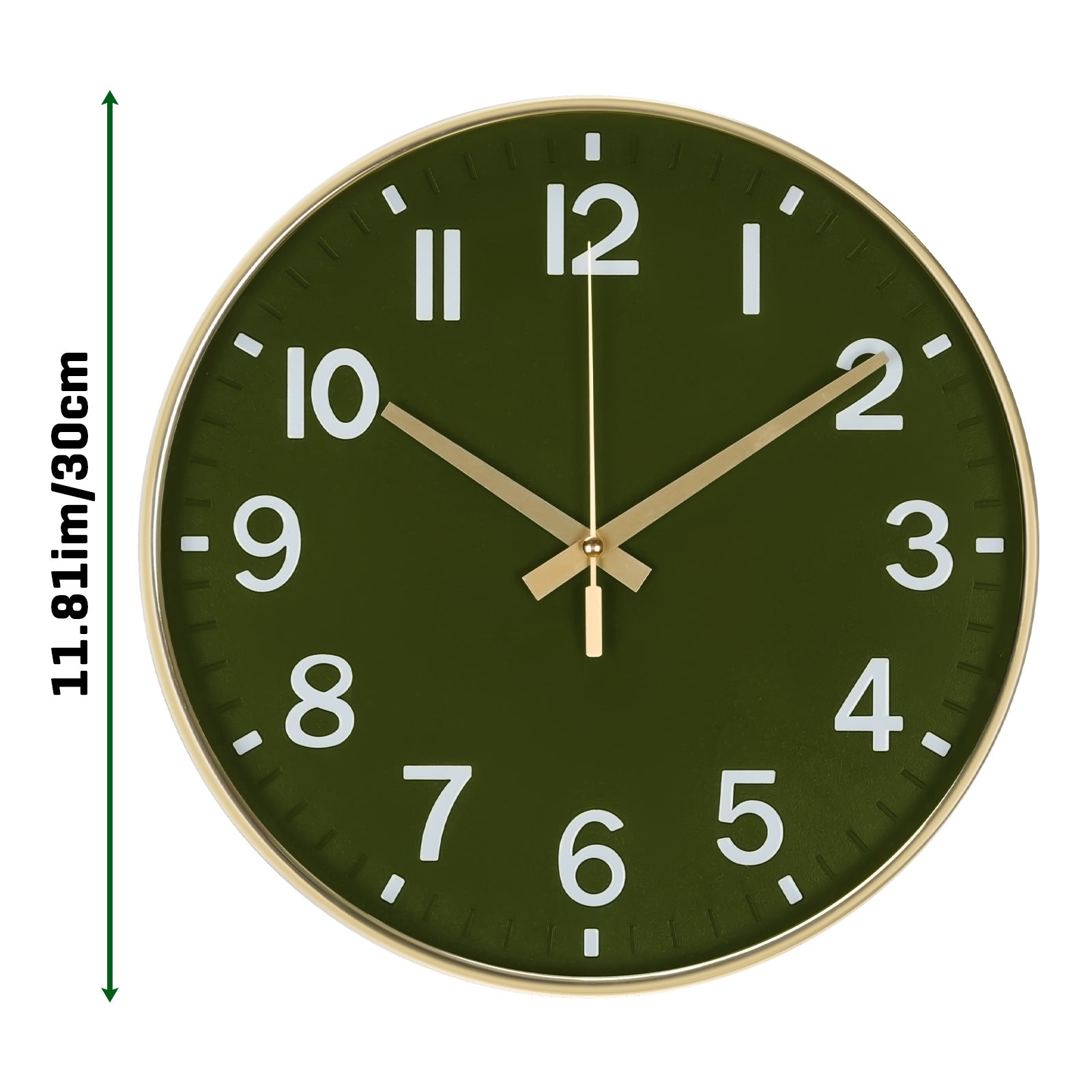 12 Inch Rose Gold Silent Wall Clock - Modern Minimalist Non-Ticking Clock for Living Room, Bedroom, Kitchen, Battery Operated, Large Easy-to-Read Display