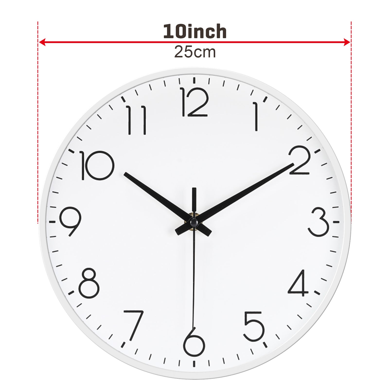 10 Inch Black, Rose Gold Wall Clock Battery Operated Silent & Non-Ticking Wall Clock for Home Office Bathroom, Living Room, Kitchen
