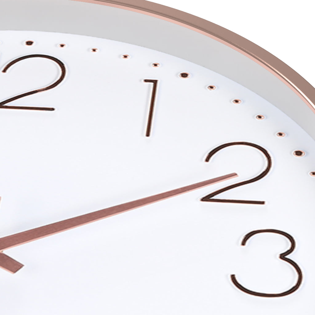10 Inch Black, Rose Gold Wall Clock Battery Operated Silent & Non-Ticking Wall Clock for Home Office Bathroom, Living Room, Kitchen