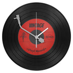 1*8inch Vinyl Record Wall Clock - Creative Retro Music Record Decorative Clock - Silent Non-Ticking for Music Lovers