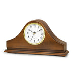 Arched Wooden Mantel Clock - Battery Operated Traditional Table Clock for Living Room, Fireplace & Office,