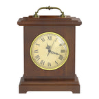 Rustic Brown Mantel Clock with Hidden Safe - Secret Compartment for Rings & Watches - Antique Battery Operated Clock,