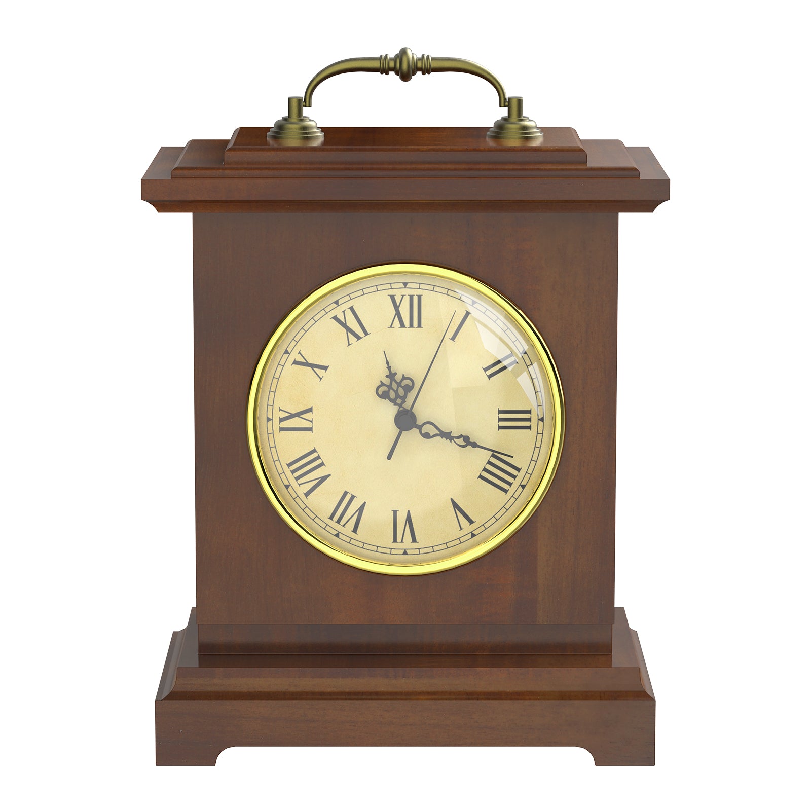 Rustic Brown Mantel Clock with Hidden Safe - Secret Compartment for Rings & Watches - Antique Battery Operated Clock,